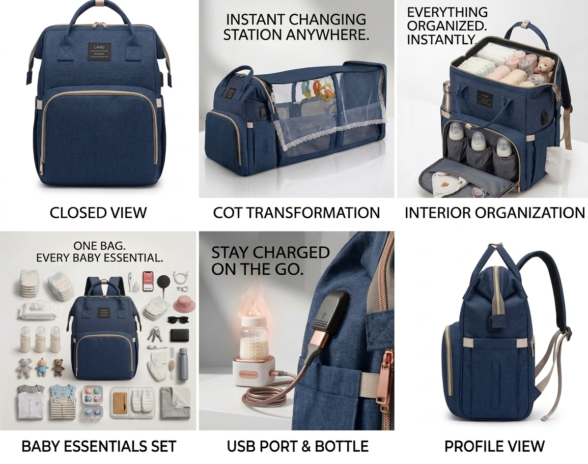 Stylish Diaper Bag for On-the-Go Moms