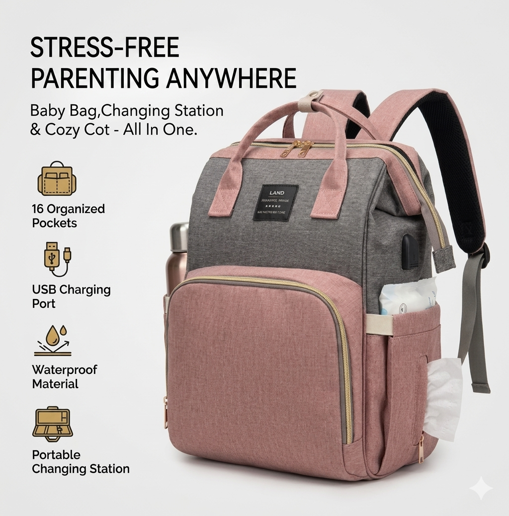 Stylish Diaper Bag for On-the-Go Moms
